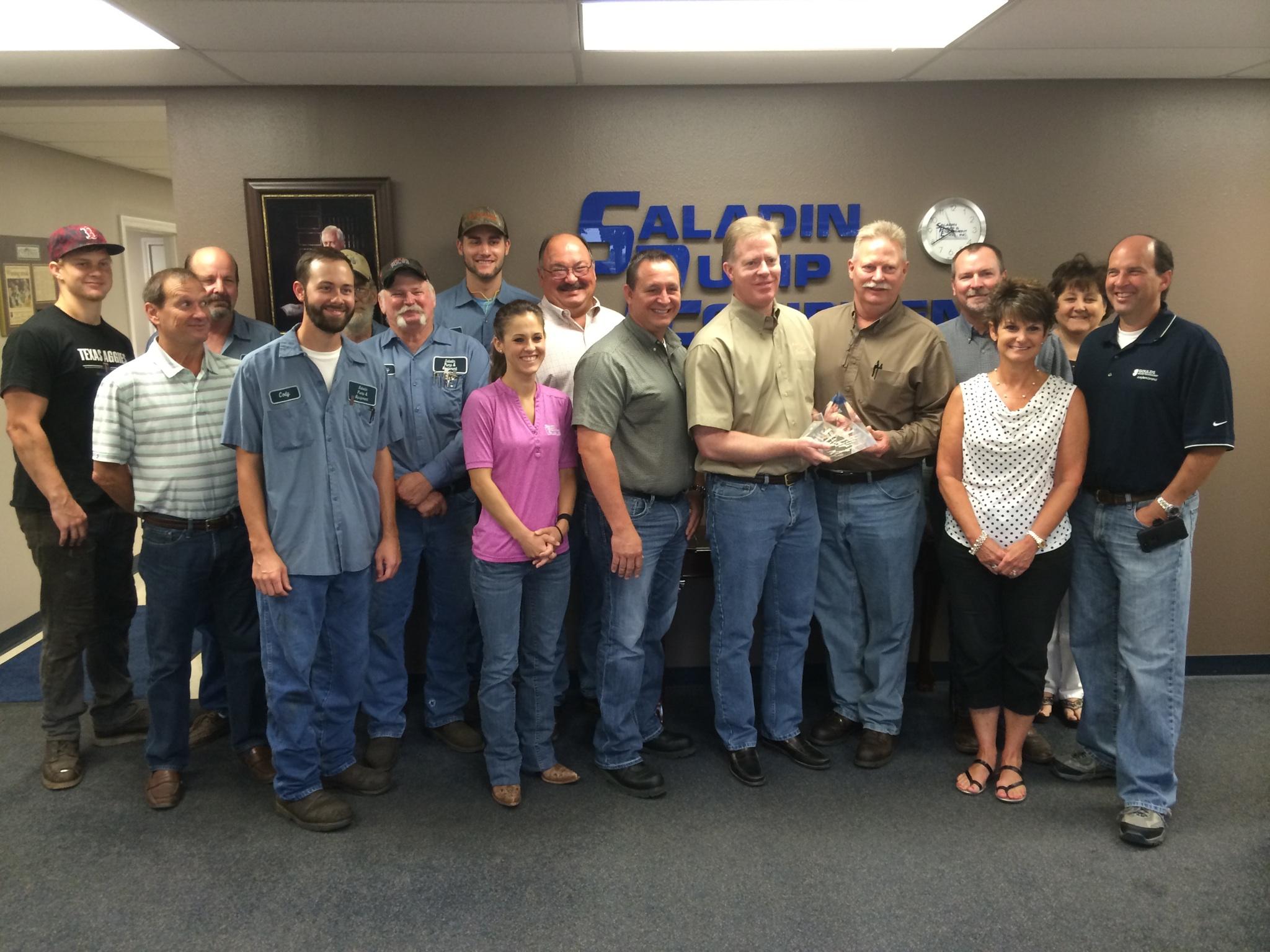 Saladin received the Blue Diamond Award naming them 2014 North America Distributor of the Year from ITT Goulds Pumps.